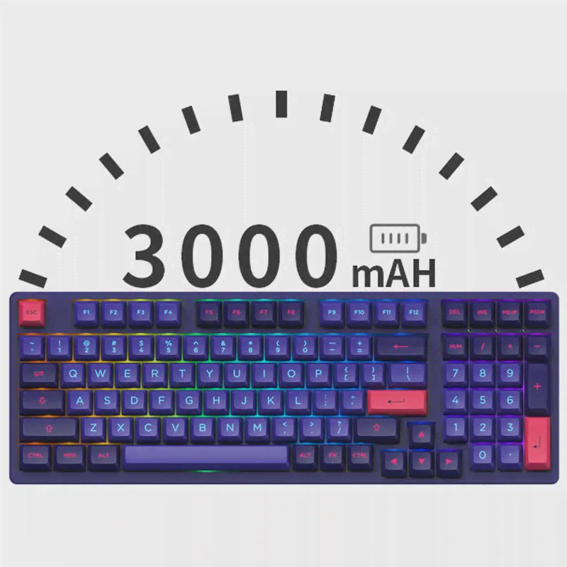 🛍 Оригинальная Беспроводная Механическая игровая клавиатура AKKO ASA Neon 3098N 2,4G, 98 клавиш, PBT, компьютерная игровая RGB клавиатура с подсветкой, USB Type-C, BT 5,0