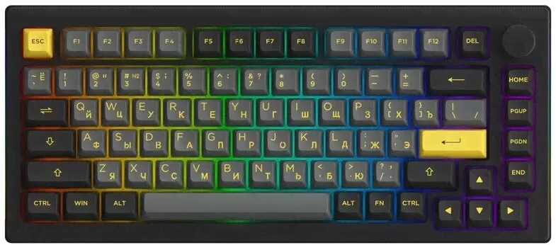 Клавиатура Akko 5075B Plus Black Gold (Akko Cream Yellow V3) в Москве