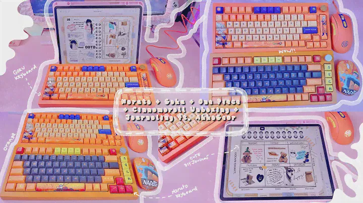 Unboxing Naruto Goku One Piece Cinnamoroll Keyboards & Accessories  | Orange Aesthetics 💕AkkoGear💕