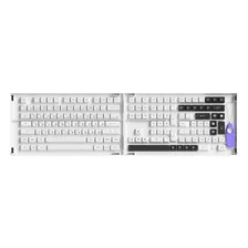 AKKO 158 Keys Black On White Keycap Set ASA Profile PBT Double Shot Japanese Keycaps for Customized Mechanical Keyboards
