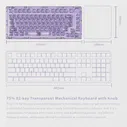 Механическая клавиатура Akko MonsGeek ICE 75, трехрежимная RGB подсветка, акриловая стандартная клавиатура с полностью прозрачными колпачками для ПК (art.: 3920c5d63e7b8)