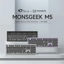 Akko MONSGEEK M5 DIY Kit Полноразмерный RGB с горячей заменой на южной стороне, комплект механической алюминиевой клавиатуры с ЧПУ с ЧПУ через/QMK Крепление с прокладкой