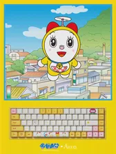 🛍 Новейшая Беспроводная bluetooth клавиатура AKKO Doraemon Dorami 3068V2 с желтой RGB подсветкой Механическая Офисная Клавиатура подарок для девушки