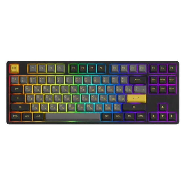 Игровая клавиатура Akko 5087S Black&Gold V3 Cream Yellow-0