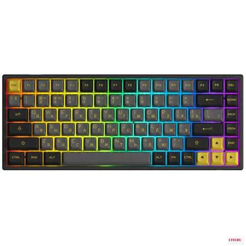 Клавиатура Akko 3084B RGB Plus Edition (Hot Swap Jelly Pink) Black-Gold 300670