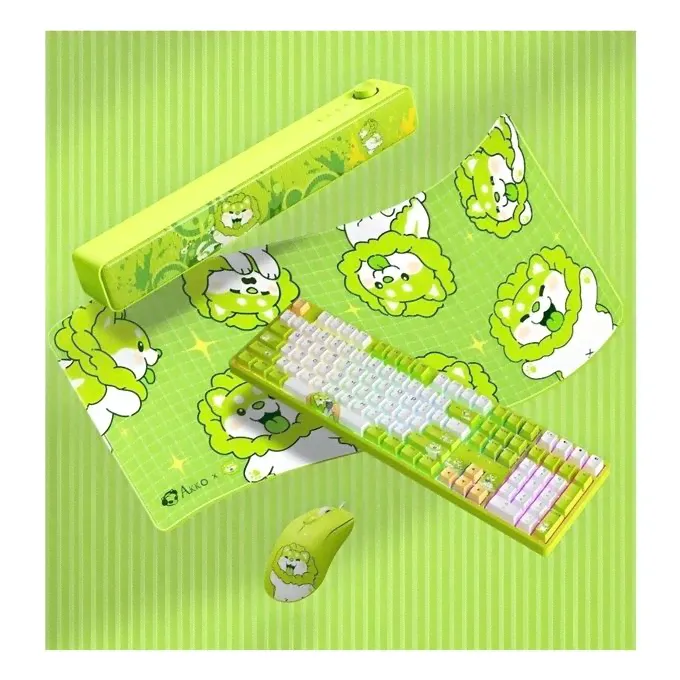 Комплект клавиатура и мышь Akko Dodowo USB салатовый