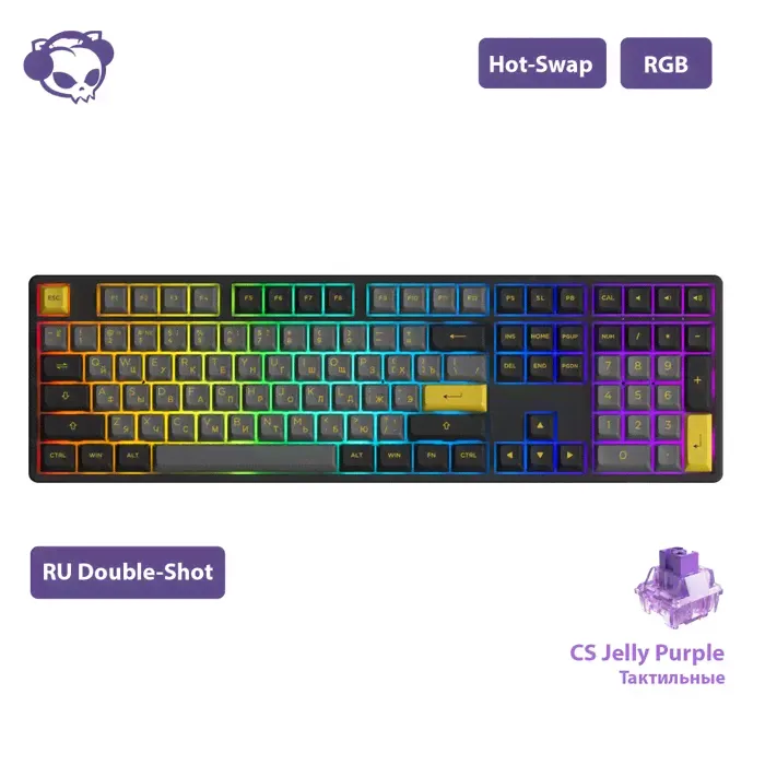 Игровая клавиатура проводная AKKO 5108S ASA Black&Gold , (CS Jelly Purple), черный