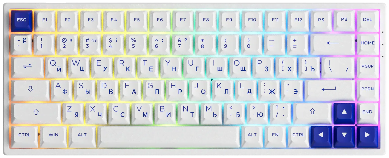 Akko Игровая Клавиатура AKKO 3084B Plus-White&Blue 3 Modes RGB Hot Swap Jelly Pink ASA profile Русская раскладка клавиатуры-4