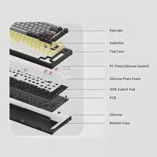 Akko 5075B Plus V2 Механическая игровая клавиатура с замком Dracula 75% горячая Распродажа многорежимная RGB 2,4 ГГц БеспроводнаяUSB Type-CBT 5,0 (art.: 3920bf57b8f73)