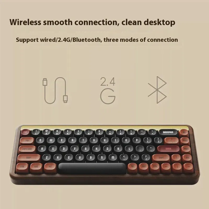 Akko Mu01 ореховая механическая клавиатура Moa беспроводная 2,4g трехрежимная Rgb клавиатура пользовательская прокладка чернильная картина клавиатура для подарка (art.: 3920c64709cd0)-0